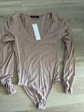 Vici Mauve Blush V-Neck Long Sleeve Bodysuit